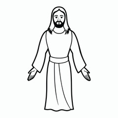 full body christ on white background
