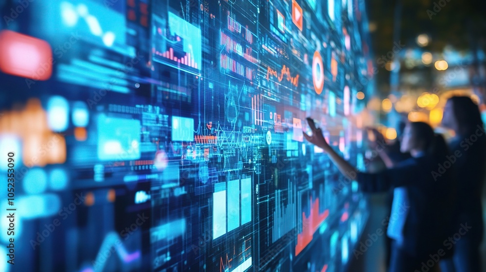 Poster interactive digital data display with human interaction