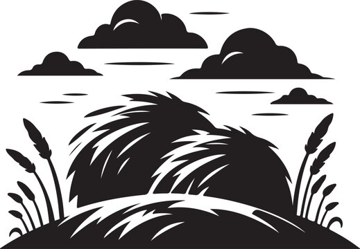 Haystack Silhouette Vector illustration, Haystack agriculture vector