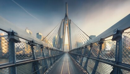 Fototapeta premium Puente sobre la la ciudad, estampa de viaje