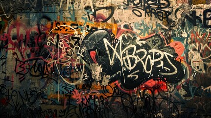 Obraz premium Urban Graffiti Art with Hate Speech Elements