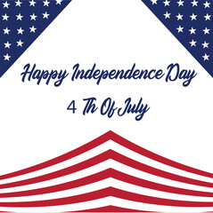 Obraz premium USA flag vector. United States of Happy 4th of July. USA Independence day background. USA Independence Day 4th of July banner design vector illustration with American flag. Happy Independence day.