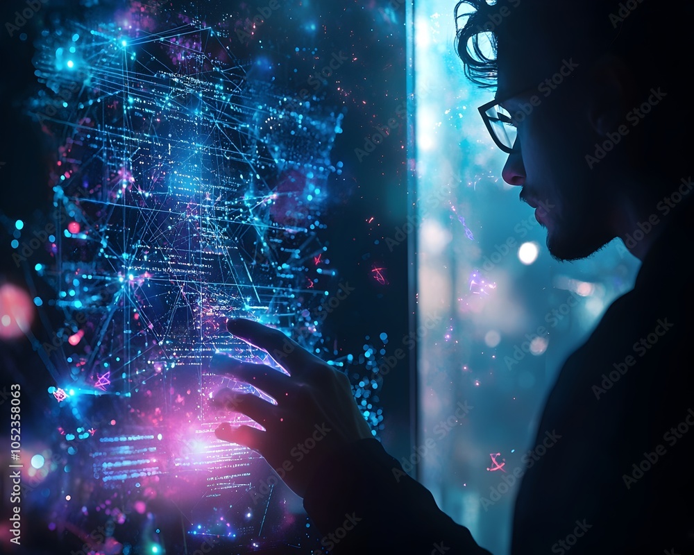 Aufkleber secure quantum holographic interface with swirling particles