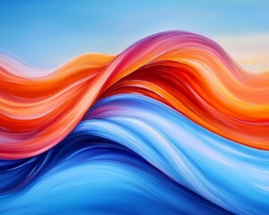 Fototapeta premium VS with a cracked effect, surrounded by bright blue and fiery orange waves that twist and intertwine in a vibrant, high-energy background.