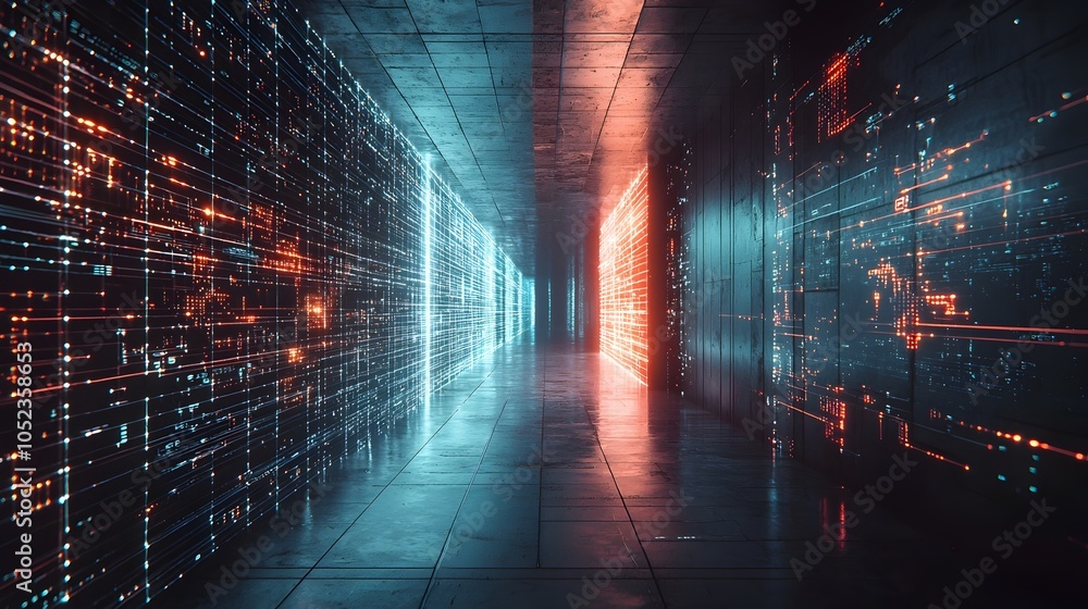 Poster impenetrable quantum encryption securing sensitive data in a futuristic digital landscape