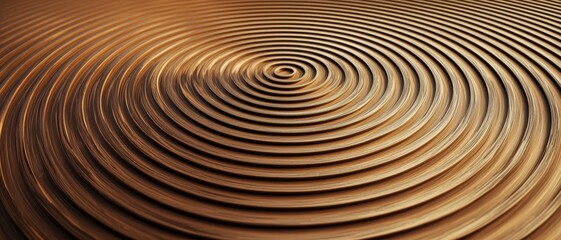 Obraz premium Hypnotic Wood Grain Concentric Rings Macro Composition in Warm Earth Tones - Minimalist Abstract Texture for Design, Meditation, and Relaxation