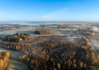 Autumn landscape in the countryside of Latgale, (lake Aulejs),Latvian nature.