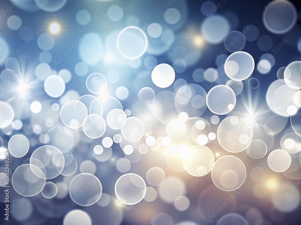 Poster Dynamic Bokeh Effect Background with White Circles for Creative Projects and Presentations