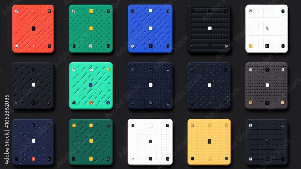 Poster stylish grid collection of unique design elements