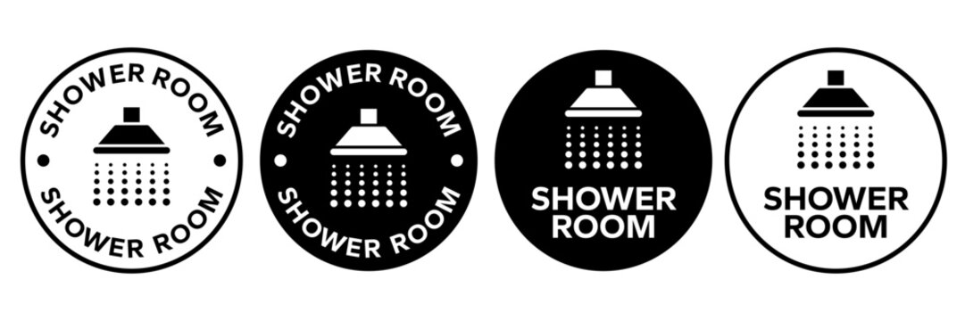 Toilet icons set. Men and women restroom icon sign left right arrow. Disabled wheelchair icon. Baby changing room sign. Parent room symbol. Shower room sign. Bathroom sign. Vector Illustration
