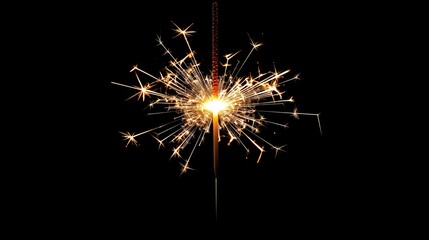 Fototapeta premium Sparkler being lit, symbolizing festive celebrations in minimal style.