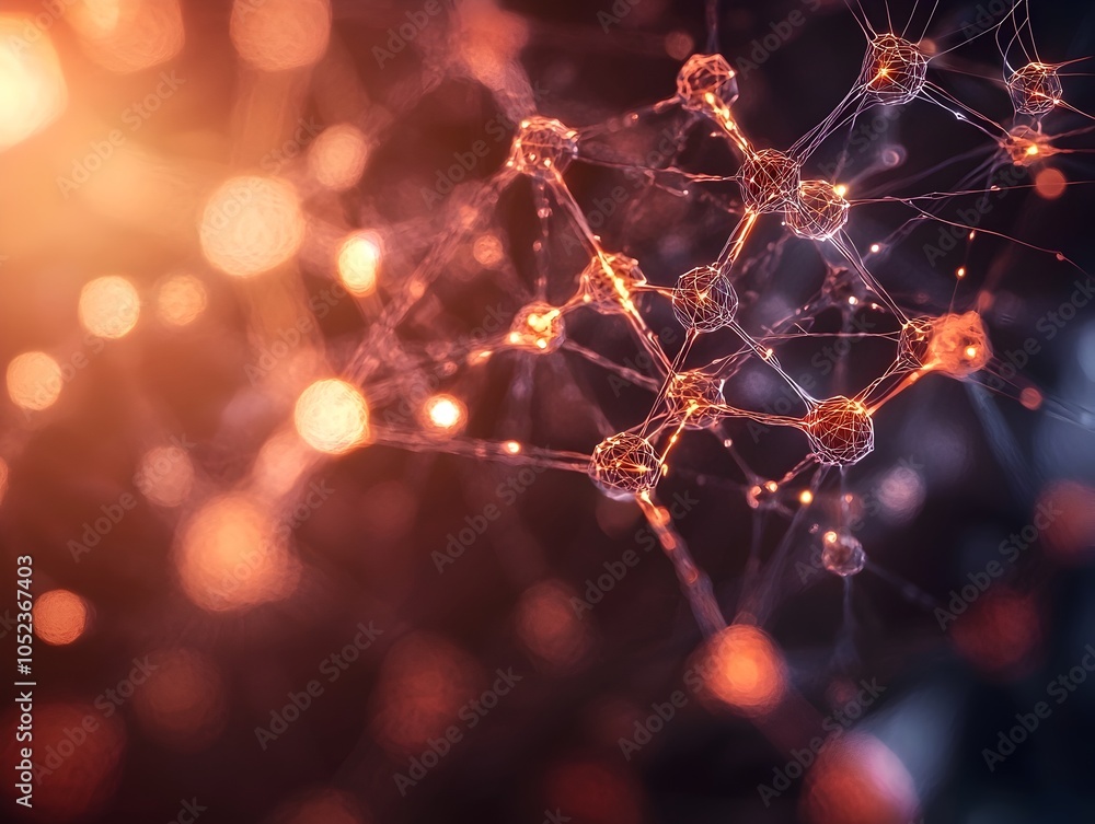 Aufkleber glowing quantum network across multidimensional space transmitting information