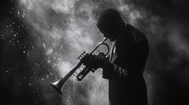 trumpeter hitting high notes with exceptional precision and intensity, showcasing a high-level music performance with brass instrument mastery and musical talent