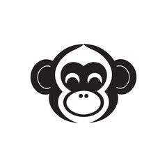 Monkey head icon isolated on white background