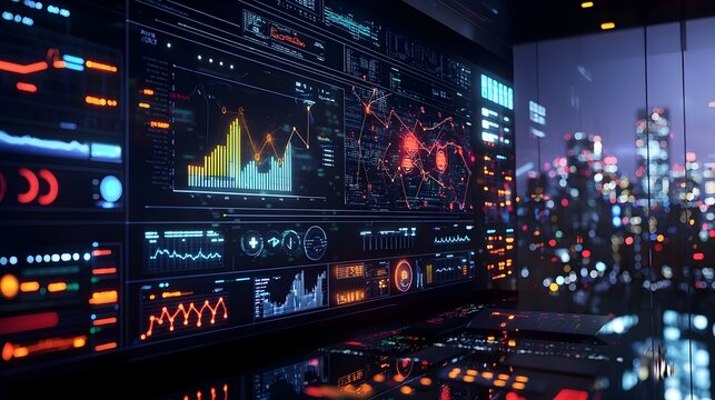 Smart Grid Dashboard Visualizing Energy Data and Trends in a City Command Center