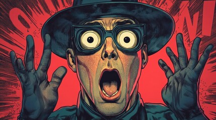 OH sign comic book style contrast