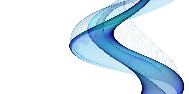 Wave swirl swoosh blue teal color flow Sea water wave air wind dynamic undulate curve line.Smooth swirl design vapor sound wave isolated on white background Transparent veil texture