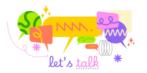 Dialogue bubble. Talk balloon. Speech or question abstract chat. People let idea or think. Geometric simple shape. Dialog speak message. Modern messenger. Vector communication concept