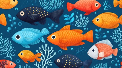 Fototapeta premium Colorful Fish Swimming in a Coral Reef Setting