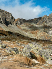 Rocky peaks of the Carpathian mountain range in Slovakia
