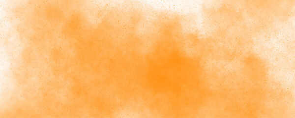 Smeared ink effect bright orange and yellow color shades watercolor abstract modern hand painted orange and white on white canvas. Wet watercolor orange shades color flow background.