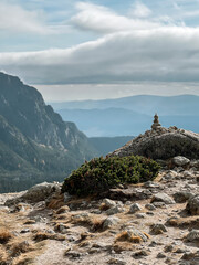 Balanced rocks in the Slovakian High Tatras 
