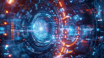 Obraz premium Patrons of a futuristic theme park can use their smarches connected to a 5G network to instantly pay for admission purchase food and track ride wait times.