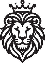lion animal head silhouette vector professional esports mascot logo icon  line art flat design 