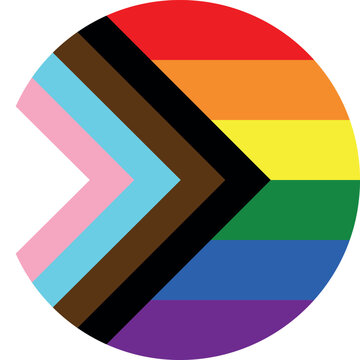 Circle shaped flag of the organization of PROGRESSIVE PRIDE MOVEMENT