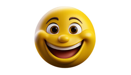 3D Happy Emoji: Joyful Expression on a Transparent Canvas
