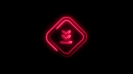 neon style icon against a black background. diamond shape download file or document content  icon image modern and sleek style . 