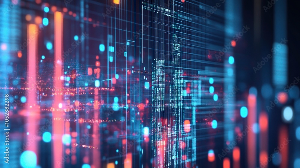 Aufkleber abstract digital data visualization background