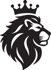 Obraz premium lion animal head silhouette vector professional esports mascot logo icon line art flat design 