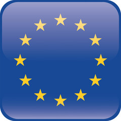 Cube shaped flag of the organization EUROPEAN UNION