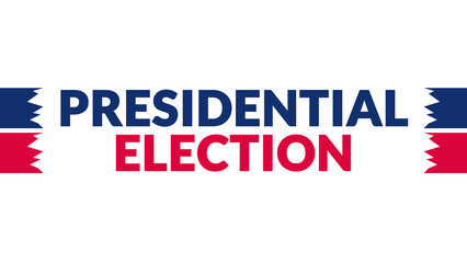 Presidential Election text with side lines on a White background. Which is observed in November to celebrate and wish Presidential Election.