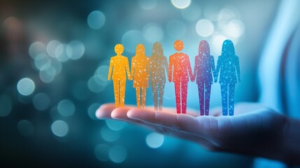 abstract depiction of human resources management concepts like talent acquisition and workforce diversity focusing on inclusive hiring practices for a better workplace culture