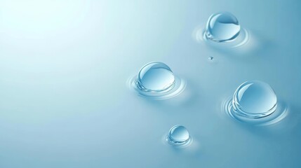Mesmerizing water drops on vibrant blue, a closeup of texture and light closeup