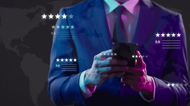 Client feedback, user experience ranking, Customer review 5 stars product and service positive recommend reputation, read and write review 