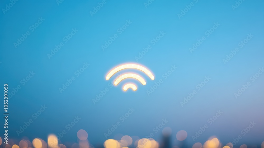 Poster a visual representation of a wireless internet connection, demonstrating the seamless access to info
