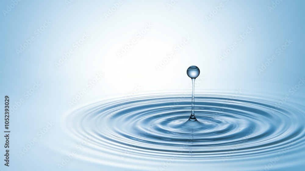 Poster mesmerizing water drop creating circular ripples, a captivating display of liquid motion and tranqui