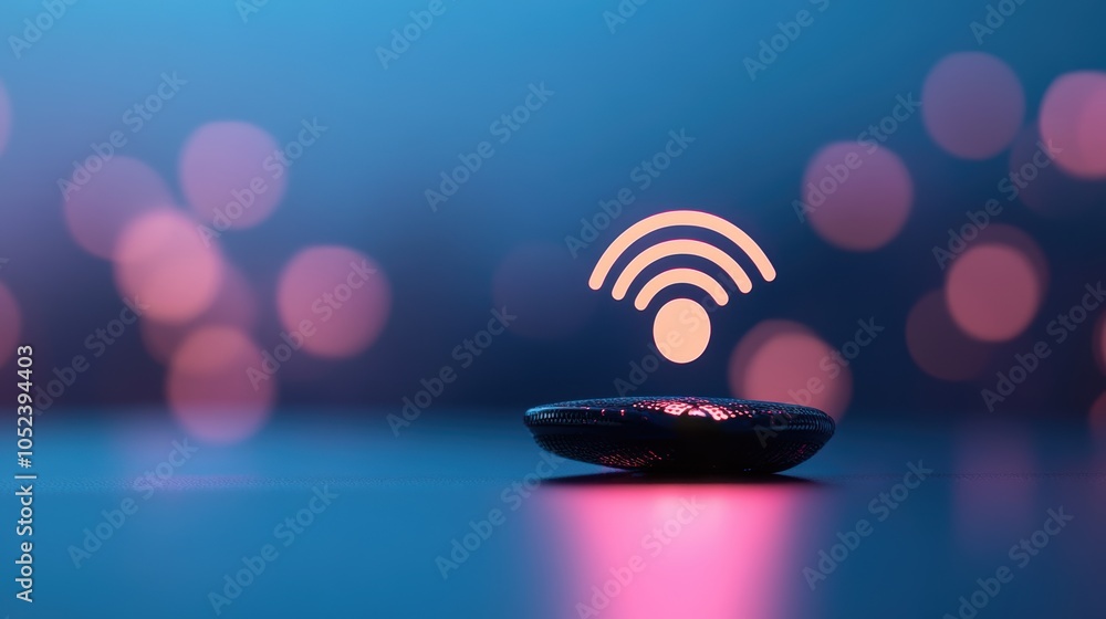 Poster a lock symbol overlaid on a wireless signal, representing the secure and encrypted communication ena