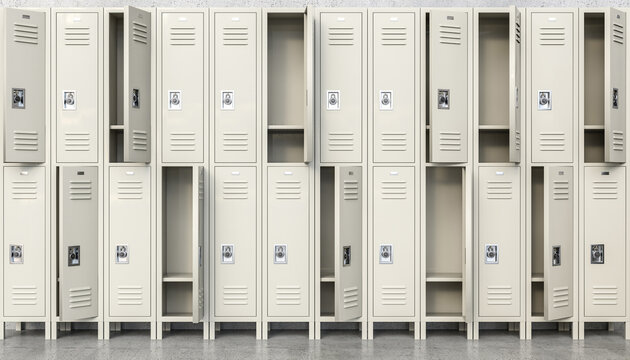 Metal school lockers