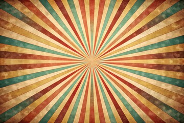 Sunburst Retro Colors Background, vintage background for painting interior cover wallpaper with grunge texture, abstract geometric background
