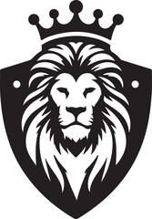 Obraz premium lion animal head silhouette vector professional esports mascot logo icon line art flat design 
