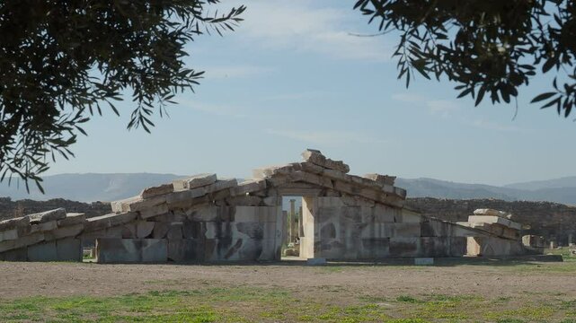 Magnesia Ancient City ruins on Maeander, an ancient Greek city in Ionia. Aydin, Turkey.