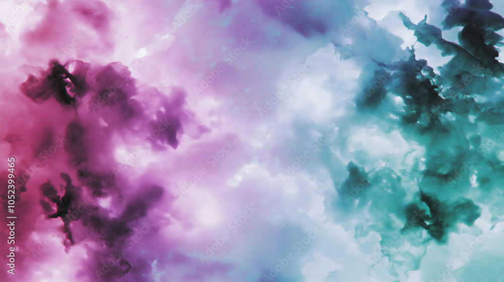 Poster a cool gradient moving from mint green to a hazy lavender with a blurred, watercolor-like effect.