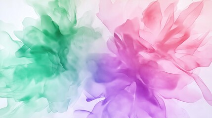 Fototapeta premium A cool gradient moving from mint green to a hazy lavender with a blurred, watercolor-like effect.