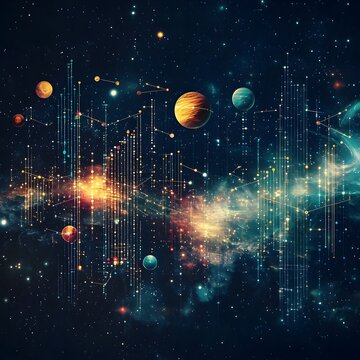Cosmic Scatter Plot Visualizing Data Through the of Galaxies and Celestial Wonders