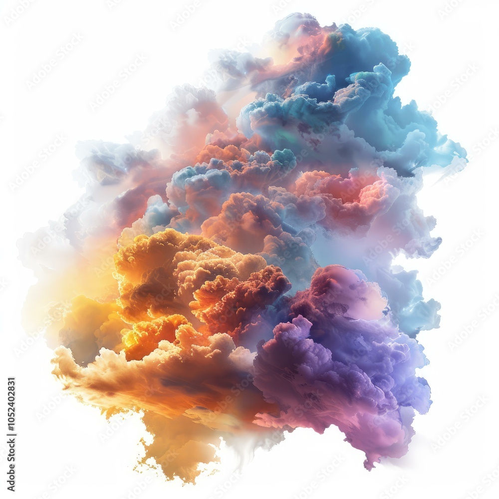 Poster multicolored clouds are forming an abstract and colorful background