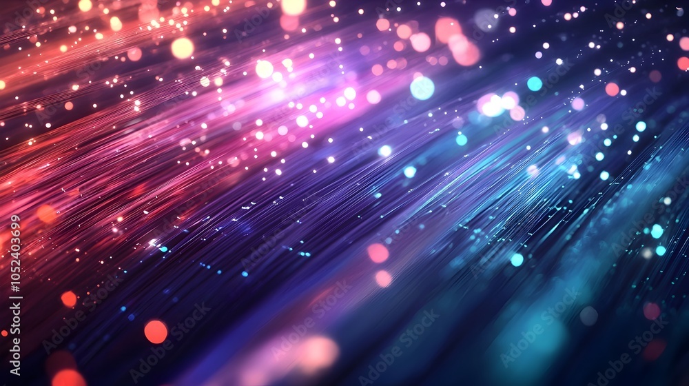 Poster glowing fiber optic graph visualizing real time network performance data